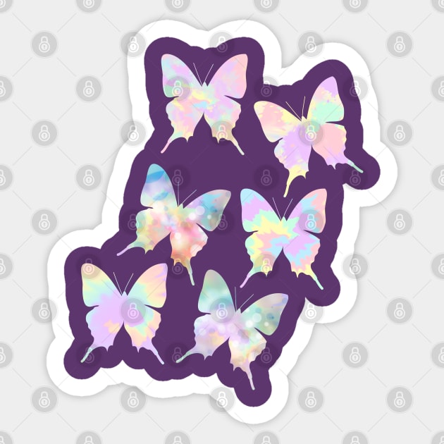 Tie Dye Butterflies Sticker by MutchiDesign